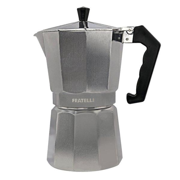 Cafeteira Italiana Moka Express Faz 6 Xícaras Café Aluminio - Fratelli Imagem de Cafeteira Italiana Moka Express Faz 6 Xícaras Café Aluminio