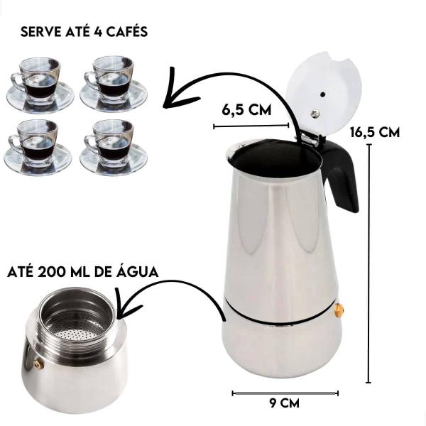 Cafeteira Italiana Moka Expresso Para 4 Cafés Mimo Style