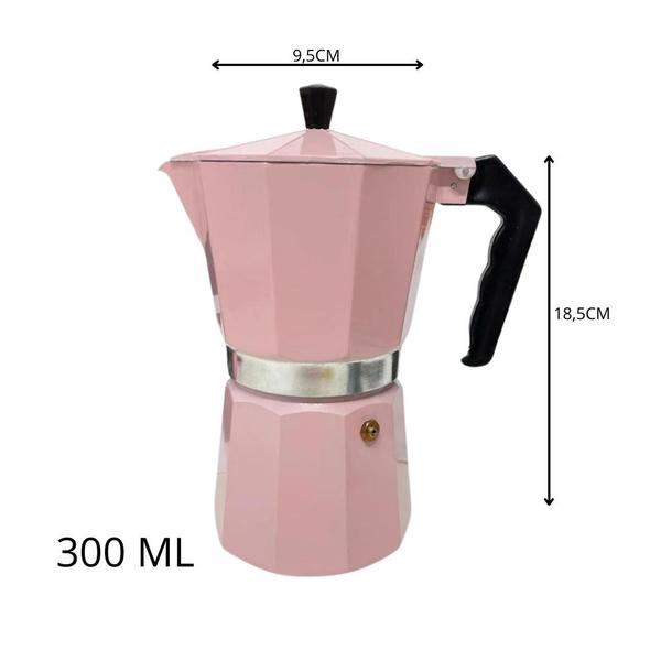 Imagem de Cafeteira Italiana Rosa De Inox 300ml