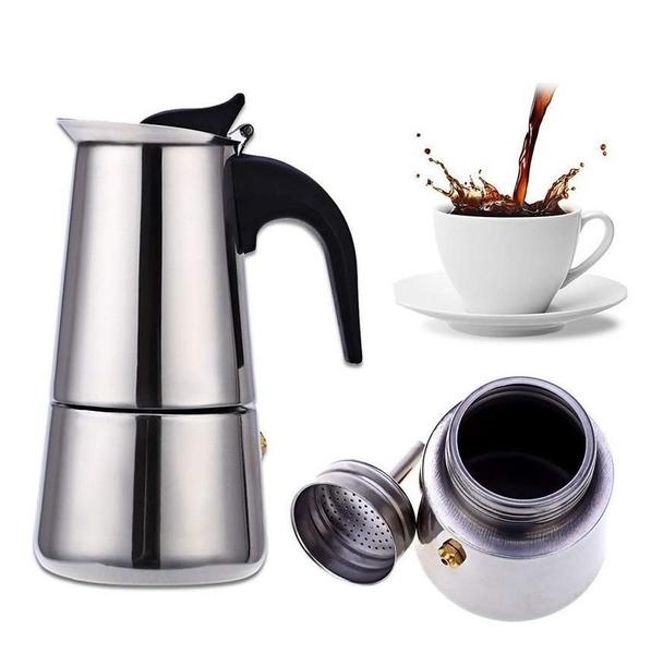 Imagem de Cafeteira Moka Expresso Italiana 6 Xícaras Aço Inox 300Ml