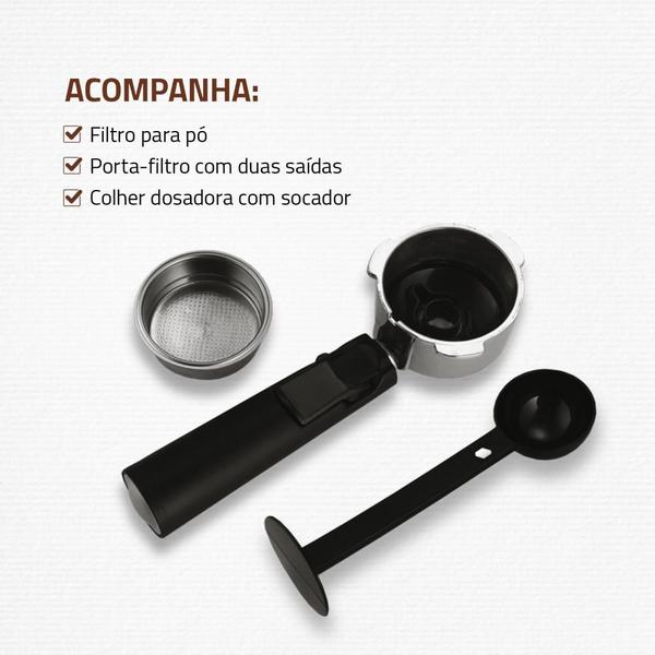 Imagem de Cafeteira Mondial Expresso Dolce Crema 20 Bar C-20-EC 1200W Preto/Inox 220V