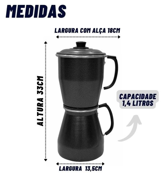 Imagem de Cafeteira Para Fogão Em Alumínio Econômica Italiana Café Delicioso 1,4L