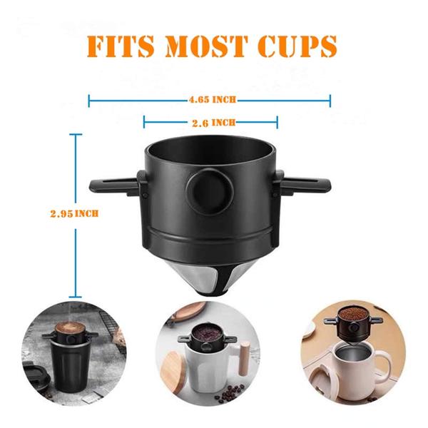 Imagem de Cafeteira Pour Over Gocoffun 1-2 xícaras com filtro de aço inoxidável