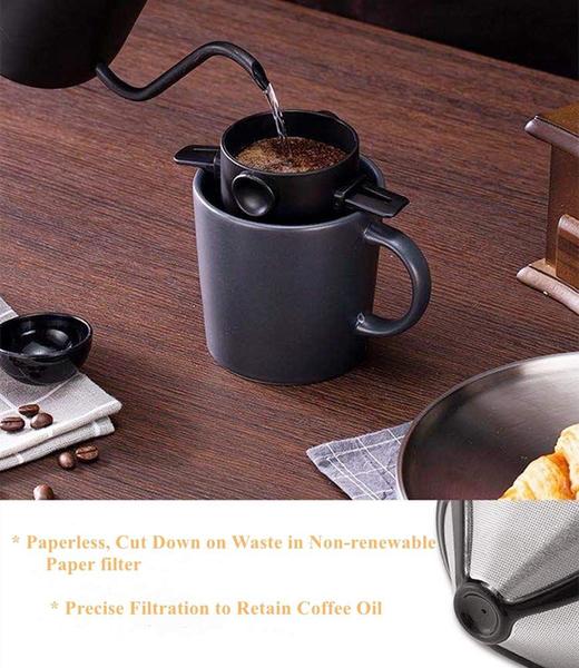 Imagem de Cafeteira Pour Over Gocoffun 1-2 xícaras com filtro de aço inoxidável