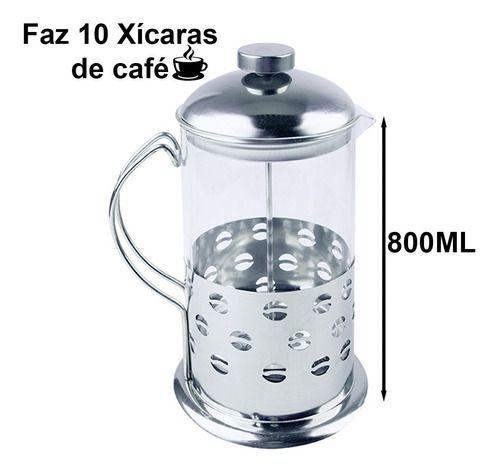 Imagem de Cafeteira Prensa Francesa Cremeira Café Aço Inox 800 Ml