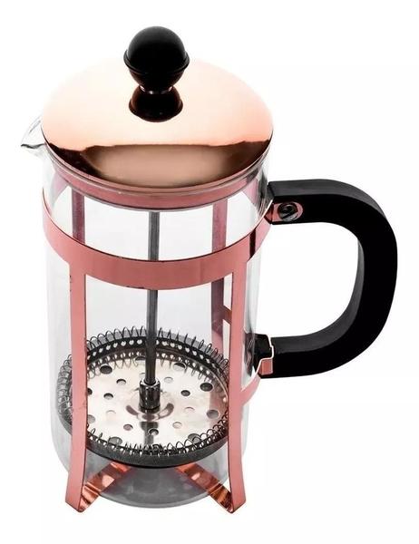 Imagem de Cafeteira Prensa Francesa Rose Gold Em Vidro Aço Inox 600ml