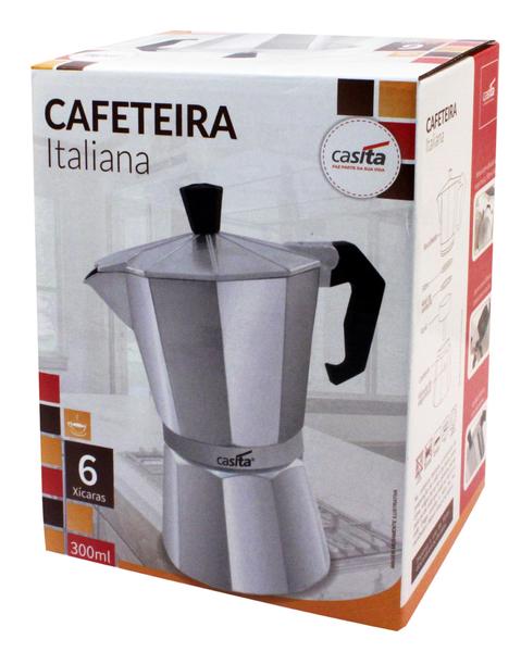 Imagem de Cafeteira tipo italiana de aluminio 300 ml para 6 xicaras 50 ml