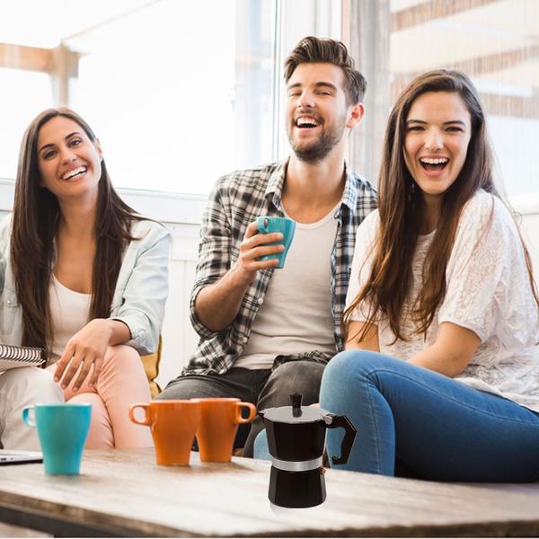 Imagem de Cafeteira Tipo Italiana Fogão A Gás Portátil Prática Preta