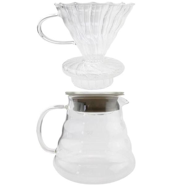 Imagem de Cafeteira Vidro Suporte Jarra e Tampa Coador Café 650 Ml