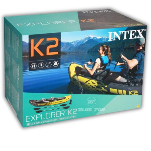 Imagem de Caiaque Inflável Explorer K2 Intex Com Bomba e Remos 68307