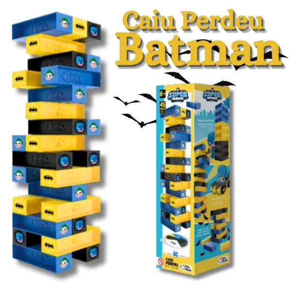 Imagem de Caiu Perdeu Batman DC Jogo Torre Roleta Empilhar Brinquedo