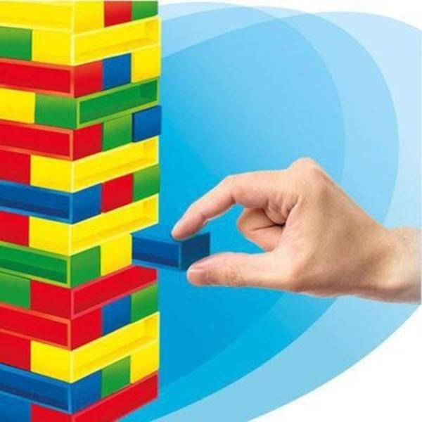 Imagem de Caiu Perdeu Jogo Torre Colorida Empilhar com 45 Peças brinquedo educativo - Pais & Filhos