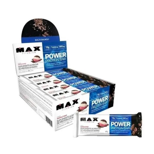 Imagem de Caixa 12 Barras Power Protein Max Titanium 41g 13G Proteína