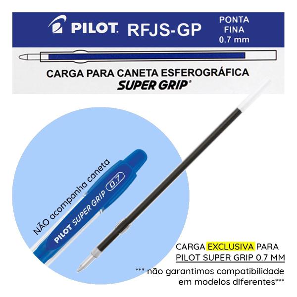 Imagem de Caixa 12 Refis p/ Caneta Esferográfica PILOT Super Grip 0.7 mm Ponta Fina Carga ref RFJS-GP