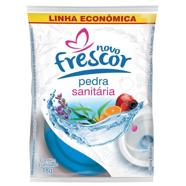 Imagem de Caixa 120 Unidades Detergente / Pedra Sanitária 18g Novo Frescor Descarga  - 10 Pacotes com 12 Unidades