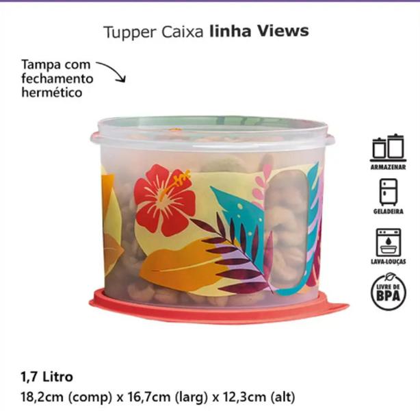 Imagem de Caixa 1,7 litro Views Tropical Tupperware