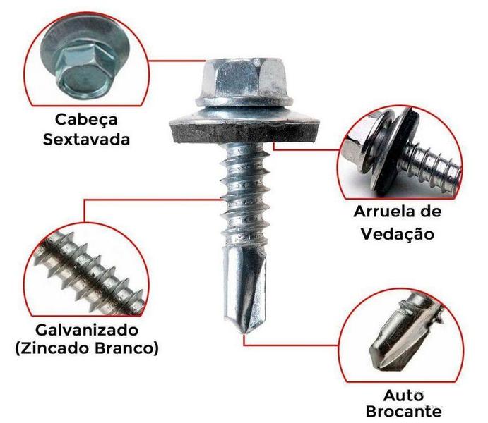 Imagem de Caixa 200 Parafuso Auto Brocante Sextavado com Arruela 14 X 7/8 Jomarca