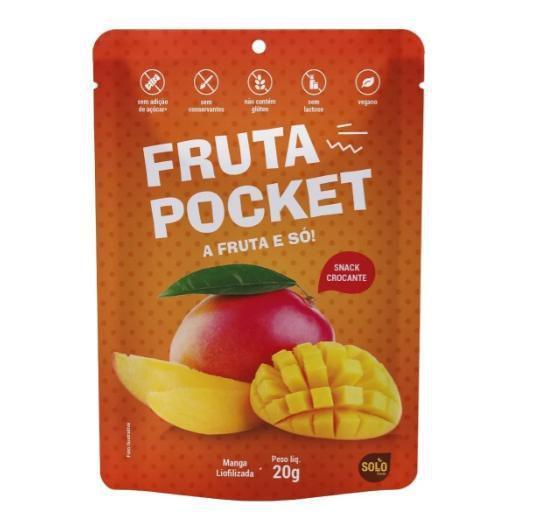 Imagem de Caixa 24 Unid Fruta Pocket Manga Liofilizada 20G Solo Snacks