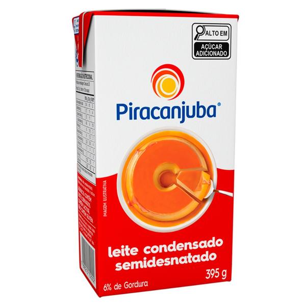 Imagem de Caixa 27 unidades Leite Condensado Semidesnatado Piracanjuba 395g - Kit com 27x395g