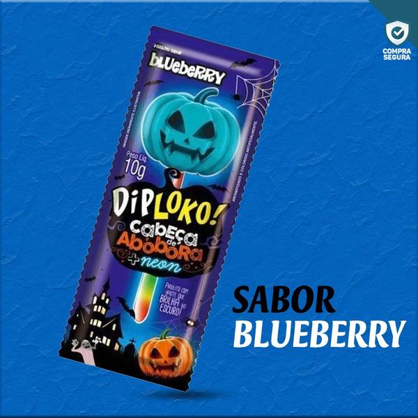 Imagem de Caixa 30X10g Pirulito Dip Loko Neon Pumpkin Doce Guloseima Saboroso Halloween