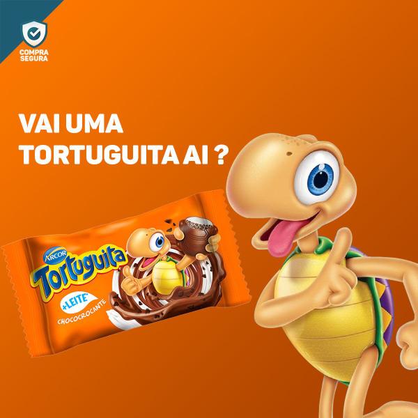 Caixa 48x Chocolate Tortuguita Recheio Crocante Ao Leite Cremoso Delicioso - Arcor Imagem de Caixa 48x Chocolate Tortuguita Recheio Crocante Ao Leite Cremoso Delicioso