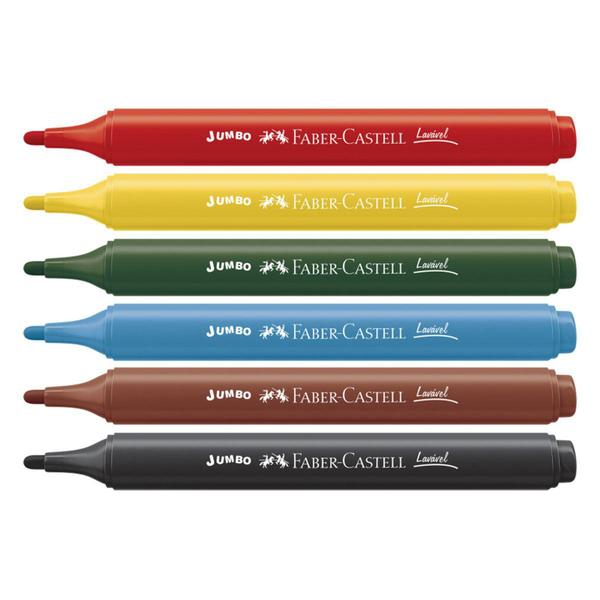 Imagem de Caixa 6 Canetinhas Jumbo FABER-CASTELL Triangular