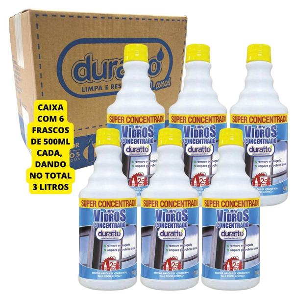 Imagem de Caixa 6 Limpa Vidros Concentrado Duratto 500Ml Cada