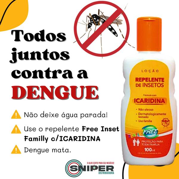 Imagem de Caixa 6 Repelentes De Insetos Com Icaridina Free Inset 100ml Loção