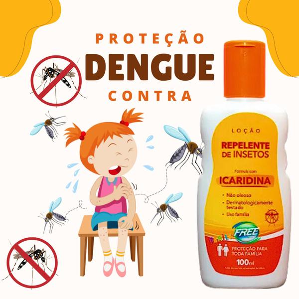 Imagem de Caixa 6 Repelentes De Insetos Com Icaridina Free Inset 100ml Loção