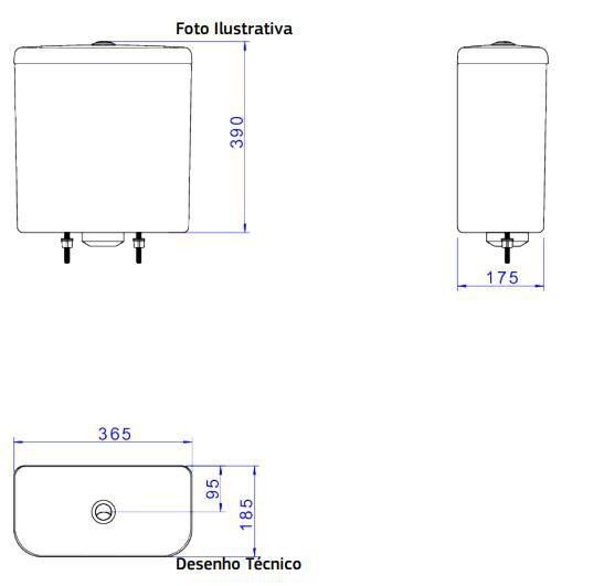 Imagem de Caixa Acoplada Carrara/Nuova Acionamento Duo CD11F Marrom Fosco/Cromado - Deca