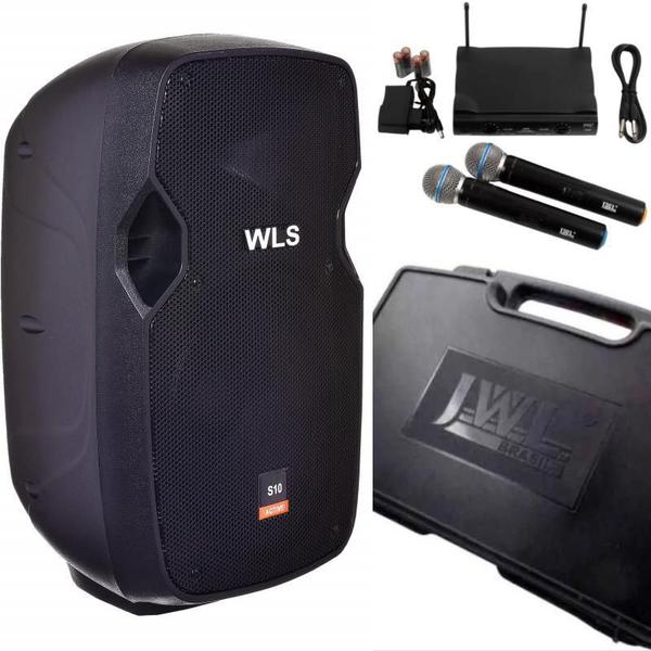 Imagem de Caixa Acústica Wls S10 Bt Ativa + 2 Microfones Sem Fio Jwl