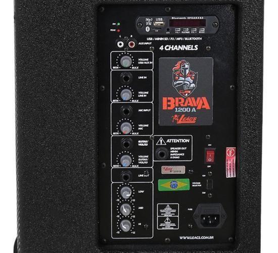 Imagem de Caixa Amplificada 12 Leacs 250W Bluetooth Brava BRV1200A