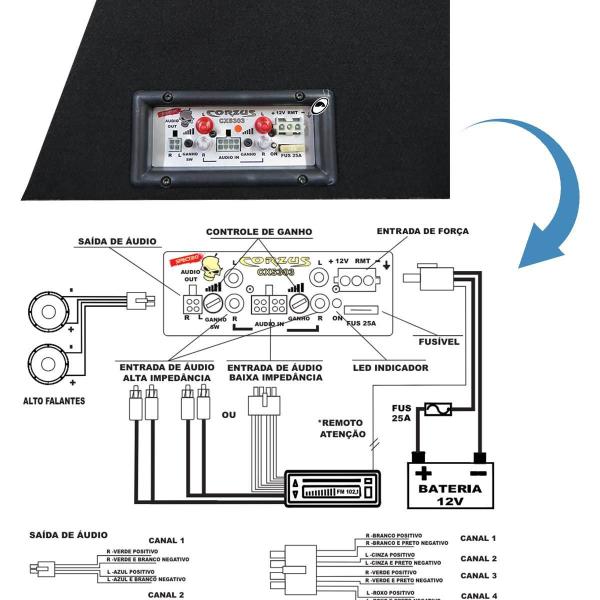 Imagem de Caixa Amplificada Automotiva Cxs303 12 Polegadas Universal