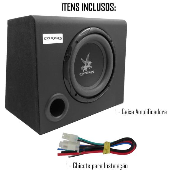 Imagem de Caixa Amplificada Automotiva Universal CXS 200 Sub 8'' Polegadas 200W RMS