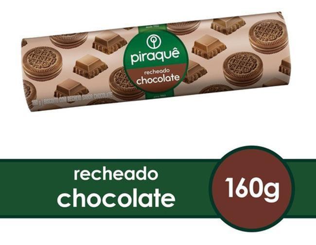 Imagem de Caixa Biscoito Bolacha Piraquê Recheado Chocolate 160G-40Un