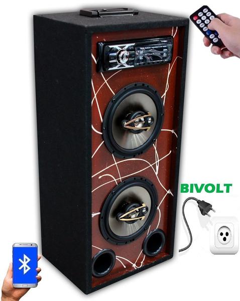 Imagem de Caixa Bluetooth Usb Ativa Torre Pintada Automotiva Falante 6