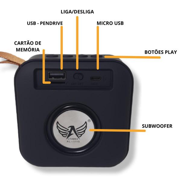 Imagem de Caixa Caixinha De Som Bluetooth Portátil Potente Mini Preta