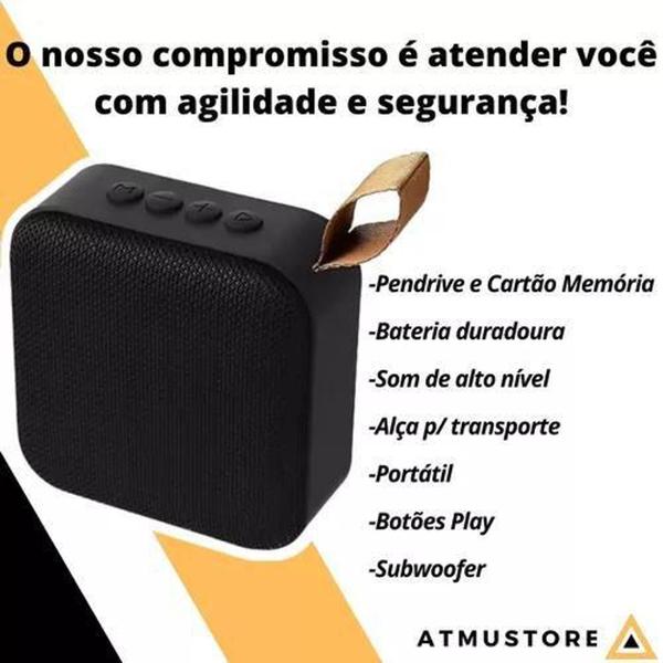 Imagem de Caixa Caixinha De Som Bluetooth Portátil Potente Mini Preta - Altomex