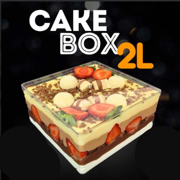 Caixa cake box quadrada c/tampa 2 l sobremesa doces bolo - Boleira