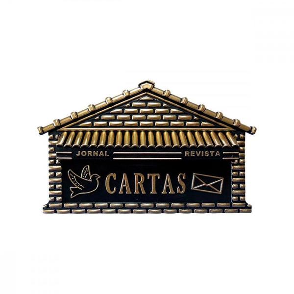 Imagem de Caixa Carta Pvc/Chapa Preto o/Ouro-08P