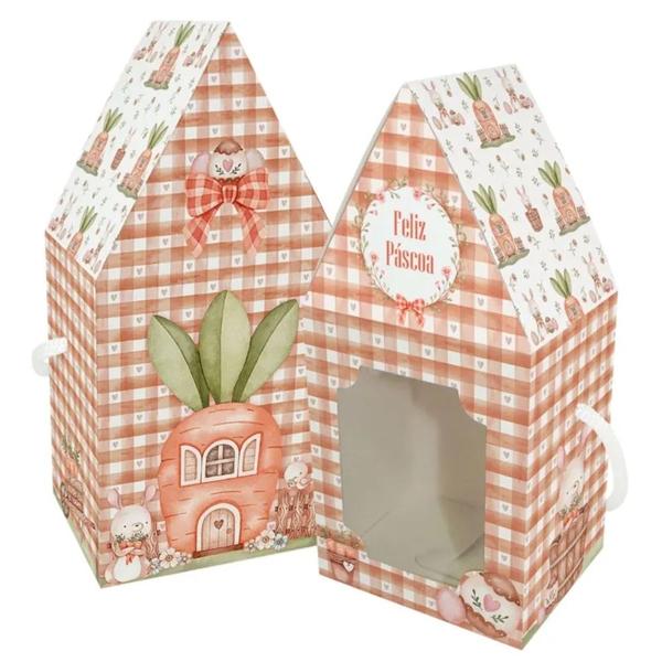 Caixa Casinha Com Visor E Alça Doce Cenoura 5 Un - DECORA Imagem de Caixa Casinha Com Visor E Alça Doce Cenoura 5 Un