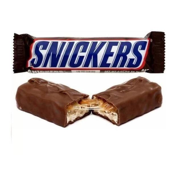 Caixa Chocolate Snickers Barra Recheada C/ 20un 45g - Mars Imagem de Caixa Chocolate Snickers Barra Recheada C/ 20un 45g