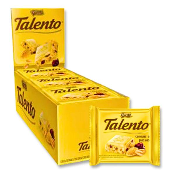 Imagem de Caixa Chocolate Talento Cereais e Passas GAROTO- 1 cx c/ 15un de 25g Cada