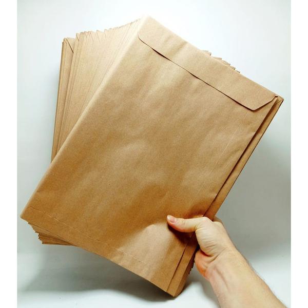 Imagem de Caixa Com 100 Envelopes Ofício Grande Kraft Pardo Tamanho 26x36cm Foroni, Tilibra e Scrity