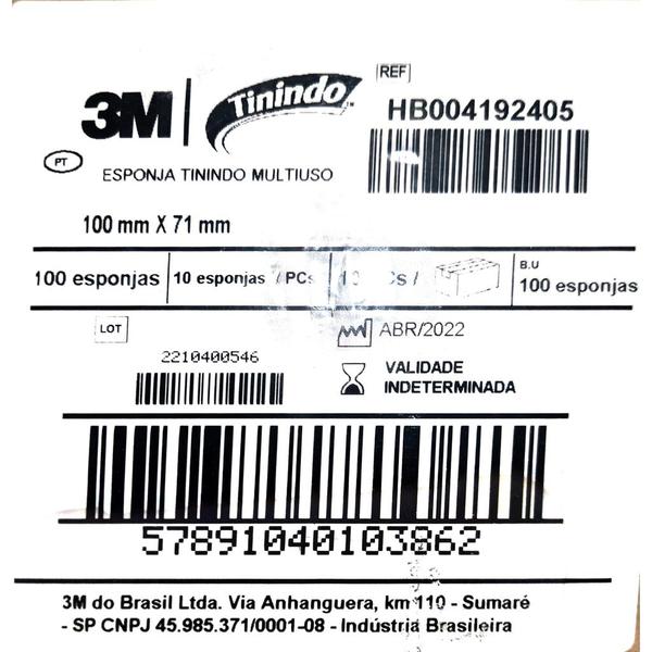 Imagem de Caixa Com 100 Unindades Esponja Tinindo Multiuso 3m