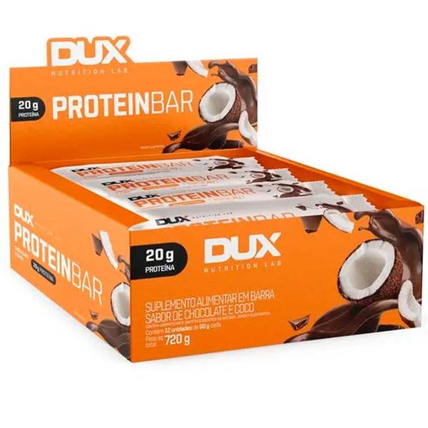 Caixa com 12un Protein Bar - Barra de Proteína - 60g cada - DUX Nutrition Imagem de Caixa com 12un Protein Bar - Barra de Proteína - 60g cada - DUX Nutrition