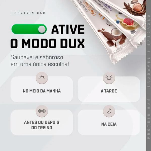 Caixa com 12un Protein Bar - Barra de Proteína - 60g cada - DUX Nutrition Imagem de Caixa com 12un Protein Bar - Barra de Proteína - 60g cada - DUX Nutrition