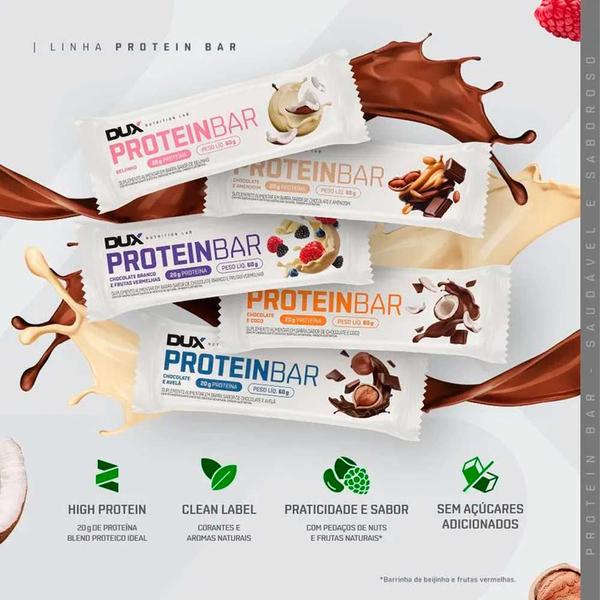Caixa com 12un Protein Bar - Barra de Proteína - 60g cada - DUX Nutrition Imagem de Caixa com 12un Protein Bar - Barra de Proteína - 60g cada - DUX Nutrition