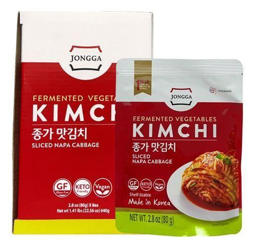 Imagem de Caixa Com 8 Pacotes De 80G Kimchi Conserva Coreano Jongga