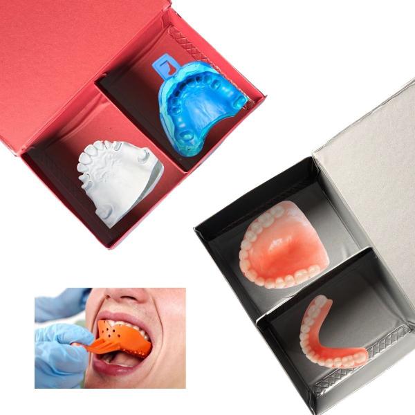 Imagem de Caixa Com Divisória Para Prótese Dentária Várias Cores 10uni